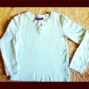 Girls Sweatshirt ice blue w/slight silver shimmer